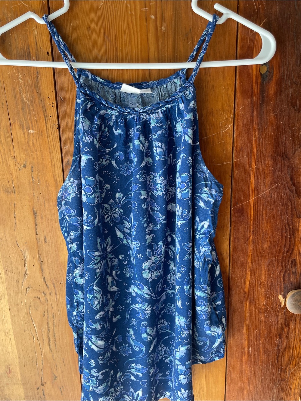 GAP Blue Floral Braided-Strap Cami